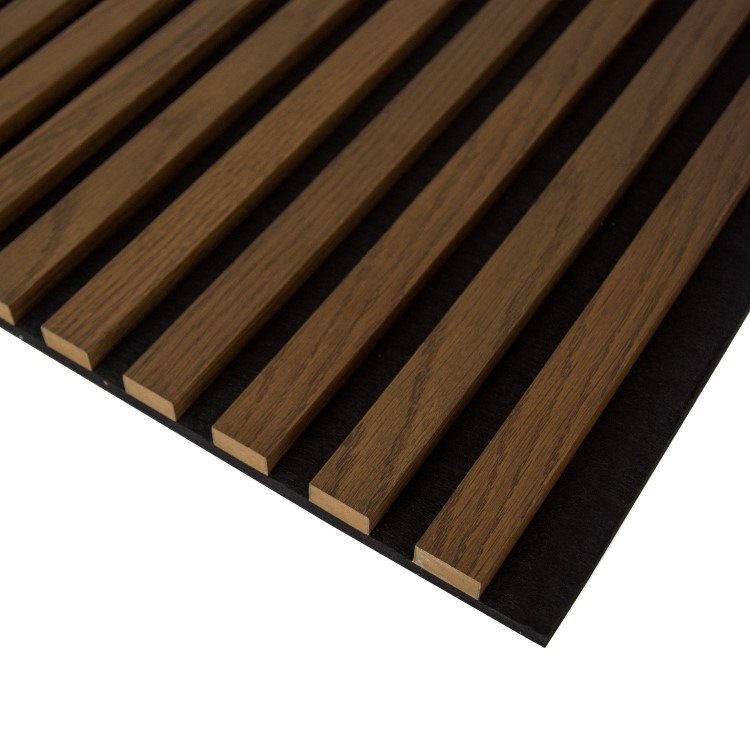 Pack of 2 Walnut Acoustic Wall Panels - 240cm x 60cm - Delamere