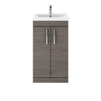 Hudson Reed Grey 2 Door Bathroom Vanity Unit & Basin - W500mm