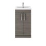 Hudson Reed Grey 2 Door Bathroom Vanity Unit & Basin - W500mm