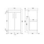 Hudson Reed Grey 2 Door Bathroom Vanity Unit & Basin - W500mm