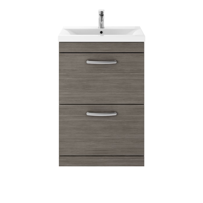 Hudson Reed Grey 2 Drawer Bathroom Vanity Unit Basin