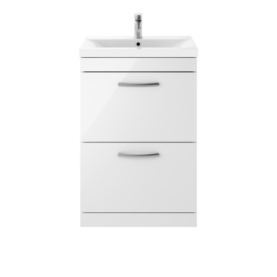 Hudson Reed White 2 Drawer Bathroom Vanity Unit & Basin