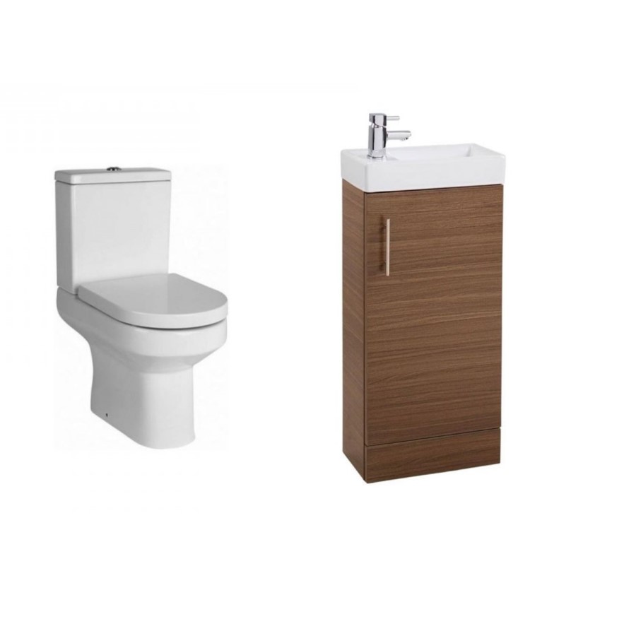 Walnut Vanity Unit Cloakroom Suite