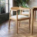 AND013 Brass Detail Oak Carver Dining Chair - Anders