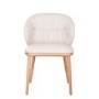 Set of 6 Cream Real Leather Dining Chairs with Oak Legs - Eren