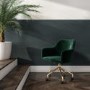 Marley Green Velvet Bedroom Swivel Chair with Gold Base