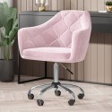BUN/MRL005/91136 Pink Velvet Chesterfield Dressing Table Chair - Marley