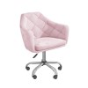 GRADE A2 - Pink Velvet Office Swivel Chair with Button Back - Marley