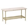 Marble Shoe Storage Bench with 2 Gold Wall Shelves -  Martina