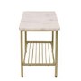 Marble Shoe Storage Bench with 2 Gold Wall Shelves -  Martina