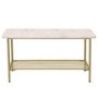 Marble Shoe Storage Bench with 2 Gold Wall Shelves -  Martina