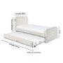 Cream Boucle Single Guest Bed with Trundle and Curved Headboard - Naomi