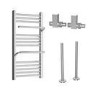 Chrome Towel Radiator 800 x 500mm with Pipe Kit and Straight Valves – Nazco