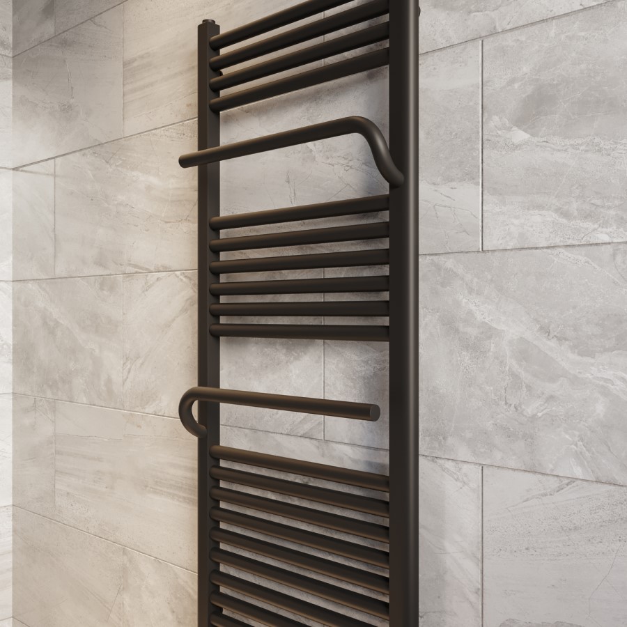 Black Towel Radiator 1200 x 500mm - Nazco