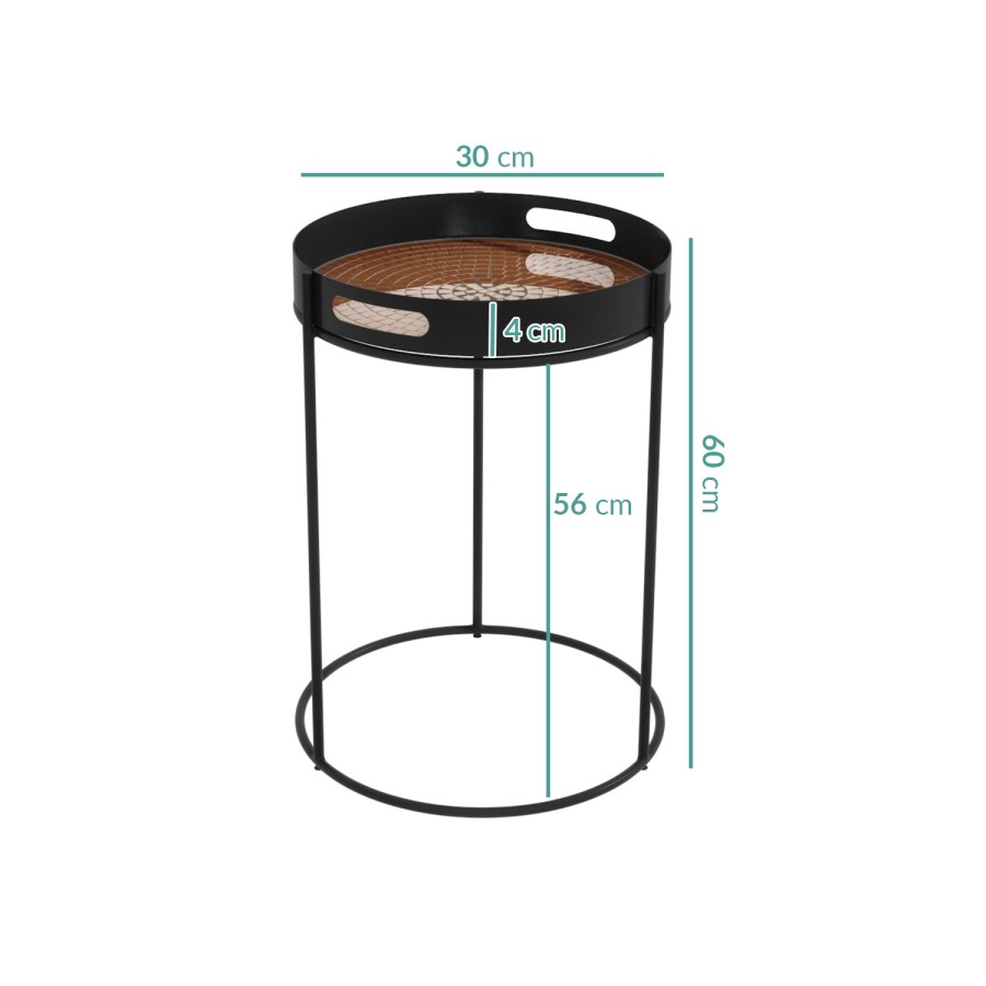 Nea Bronze Mosaic Tray Top Bedside Table