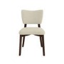 Dark Wood Folding Dining Table Set with 2 Beige Fabric Curved Back Dining Chairs - Nell