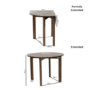 Dark Wood Folding Dining Table Set with 2 Beige Fabric Curved Back Dining Chairs - Nell