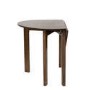 Dark Wood Folding Dining Table Set with 2 Beige Fabric Curved Back Dining Chairs - Nell