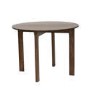 Dark Wood Folding Dining Table Set with 2 Beige Fabric Curved Back Dining Chairs - Nell