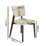 Dark Wood Folding Dining Table Set with 2 Beige Fabric Curved Back Dining Chairs - Nell