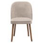 Set of 4 Beige Upholstered Dining Chairs - Claudia