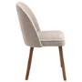Set of 4 Beige Upholstered Dining Chairs - Claudia