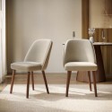 CLA001 Set of 2 Beige Upholstered Dining Chairs - Claudia
