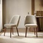 Small Walnut Drop Leaf Extendable Dining Table Set with 2 Upholstered Taupe Chairs - Seats 2 - Nell
