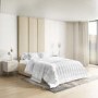 ONLY OPENED - Upholstered Wall-Mounted Headboard Panels in Beige Velvet - Double - Neve