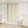 ONLY OPENED - Upholstered Wall-Mounted Headboard Panels in Beige Velvet - Double - Neve