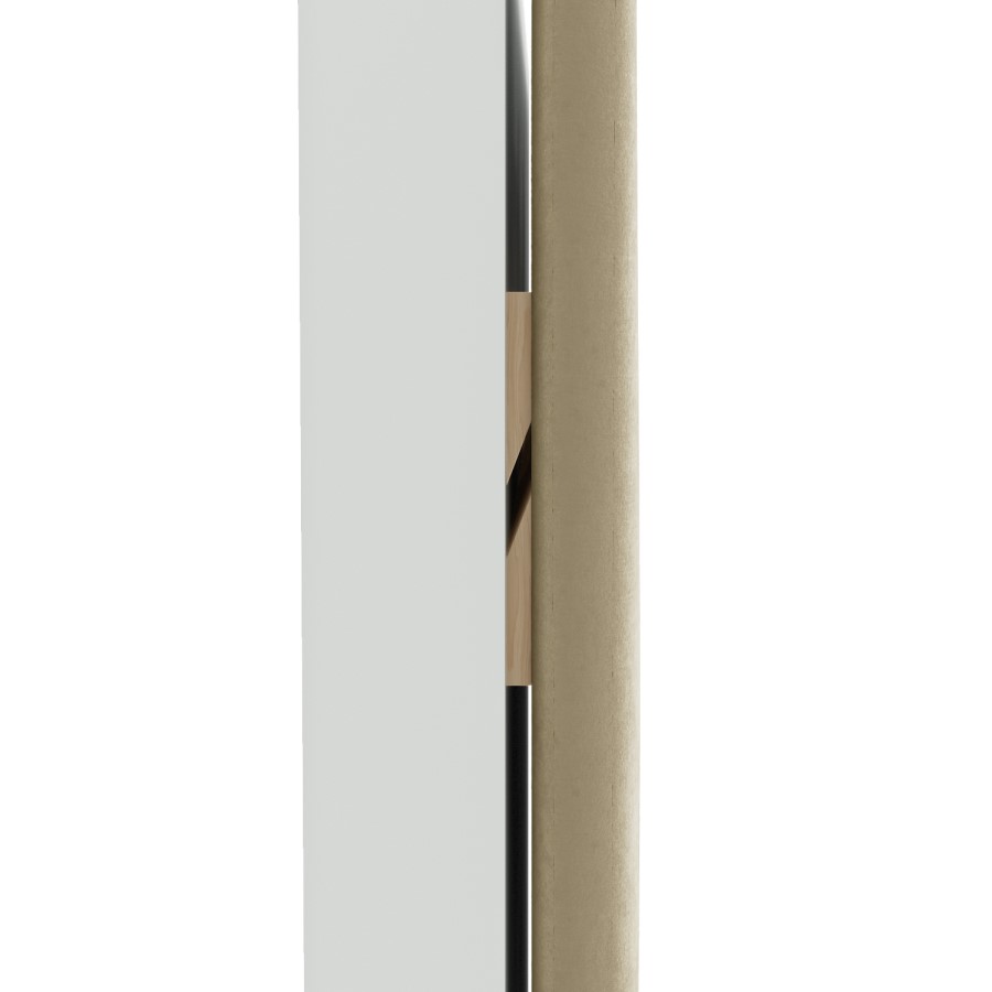 ONLY OPENED - Upholstered Wall-Mounted Headboard Panels in Beige Velvet - Double - Neve