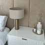 ONLY OPENED - Upholstered Wall-Mounted Headboard Panels in Beige Velvet - Double - Neve