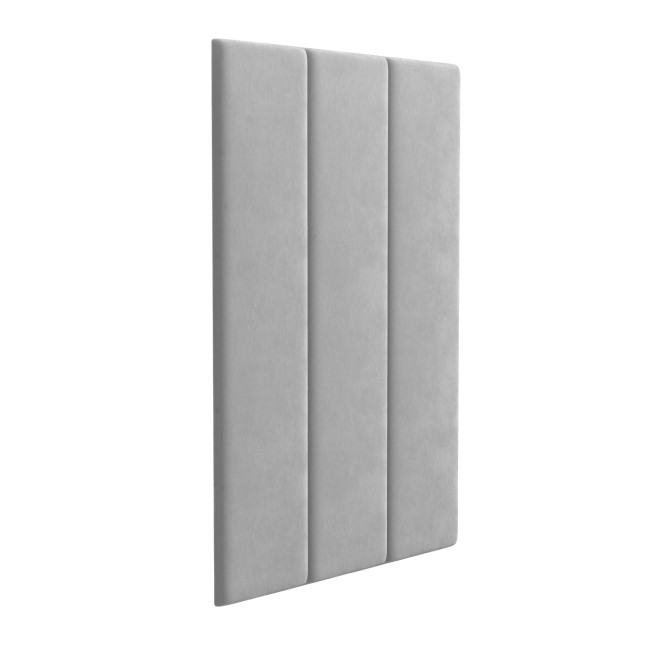 Upholstered Wall-Mounted Headboard Panels in Grey Velvet - Double - Neve