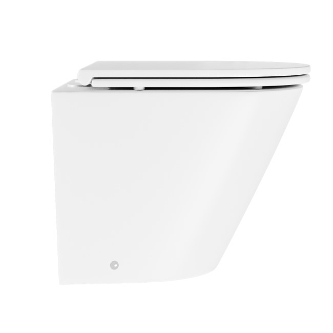 Matt White Back to Wall Rimless Toilet with Soft Close Seat - Newport