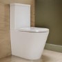 Close Coupled Rimless Closed Back Short Projection Toilet with Black Button and Tornado Flush - Newport