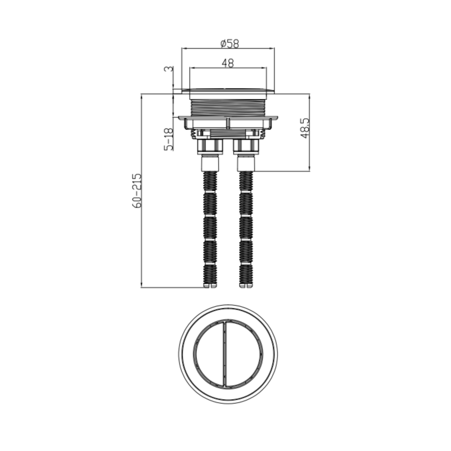 Matt Black Close Coupled Rimless Closed Back Short Projection Toilet with Chrome Button and Tornado Flush - Newport