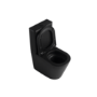 Matt Black Close Coupled Rimless Closed Back Short Projection Toilet with Chrome Button and Tornado Flush - Newport