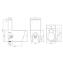 Matt Black Close Coupled Rimless Closed Back Short Projection Toilet with Chrome Button and Tornado Flush - Newport