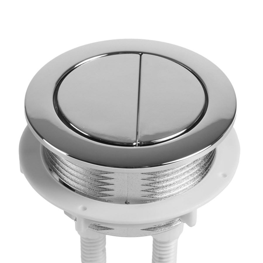 Close Coupled Rimless Open Back Short Projection Toilet with Chrome Button and Tornado Flush - Newport