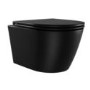 Matt Black Wall Hung Rimless Toilet with Soft Close Seat - Newport