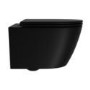 Matt Black Wall Hung Rimless Toilet with Soft Close Seat, Matt Black Pneumatic Flush Plate, 820mm Frame & Cistern - Newport