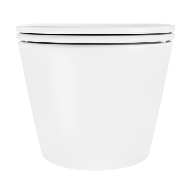 Matt White Wall Hung Rimless Toilet with Soft Close Seat, Chrome Pneumatic Flush Plate, 1170mm Frame & Cistern - Newport