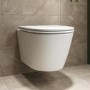 Matt White Wall Hung Rimless Toilet with Soft Close Seat - Newport