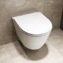 Matt White Wall Hung Rimless Toilet with Soft Close Seat - Newport