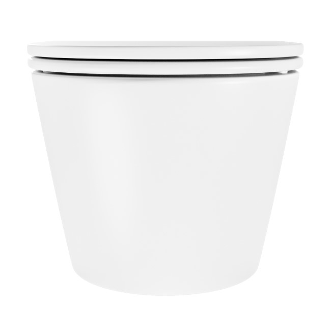 Matt White Wall Hung Rimless Toilet with Soft Close Seat - Newport