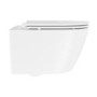 Matt White Wall Hung Rimless Toilet with Soft Close Seat, Chrome Pneumatic Flush Plate, 820mm Frame & Cistern - Newport