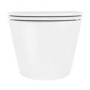 Matt White Wall Hung Rimless Toilet with Soft Close Seat, Chrome Pneumatic Flush Plate, 1170mm Frame & Cistern - Newport