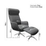 Grey Fabric Recliner Office Chair with Footstool - Nexo