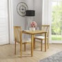 New Haven Small Dining Set with 2 Slatted Chairs in Cream