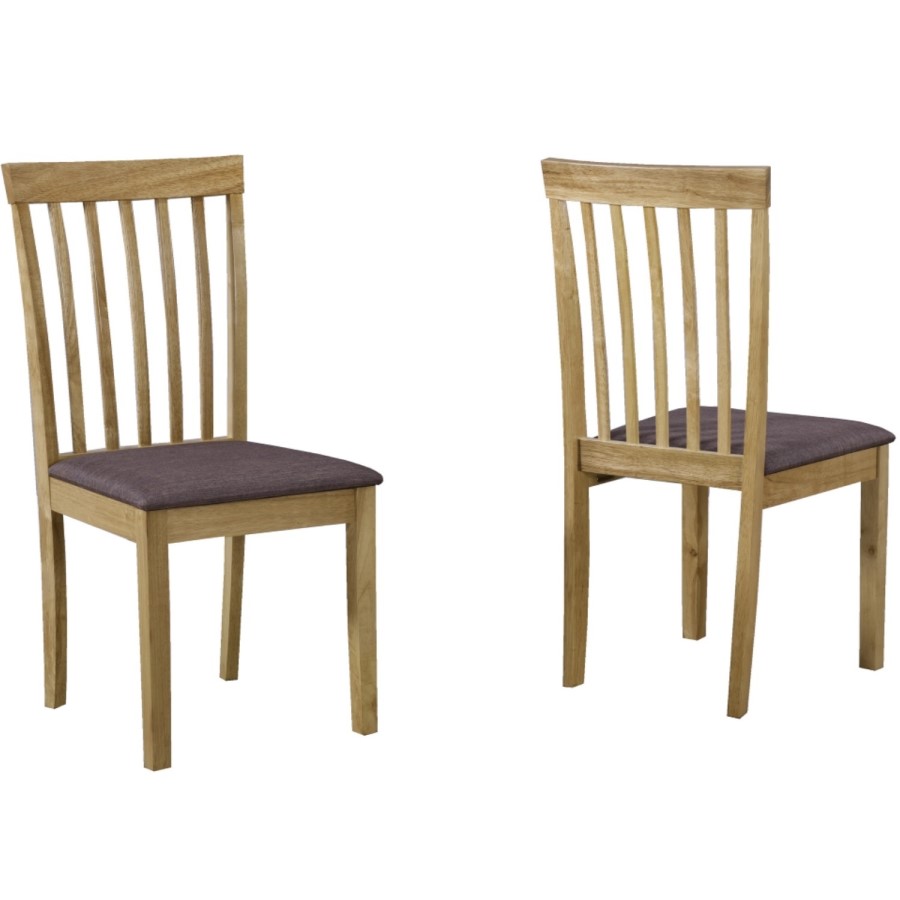 New Haven Dining Set with Small Wood Table & 2 Chairs with Grey Seats